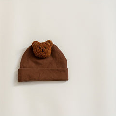 Cute Bear Dolls Cotton Baby Pullover Cap for Autumn and Winter