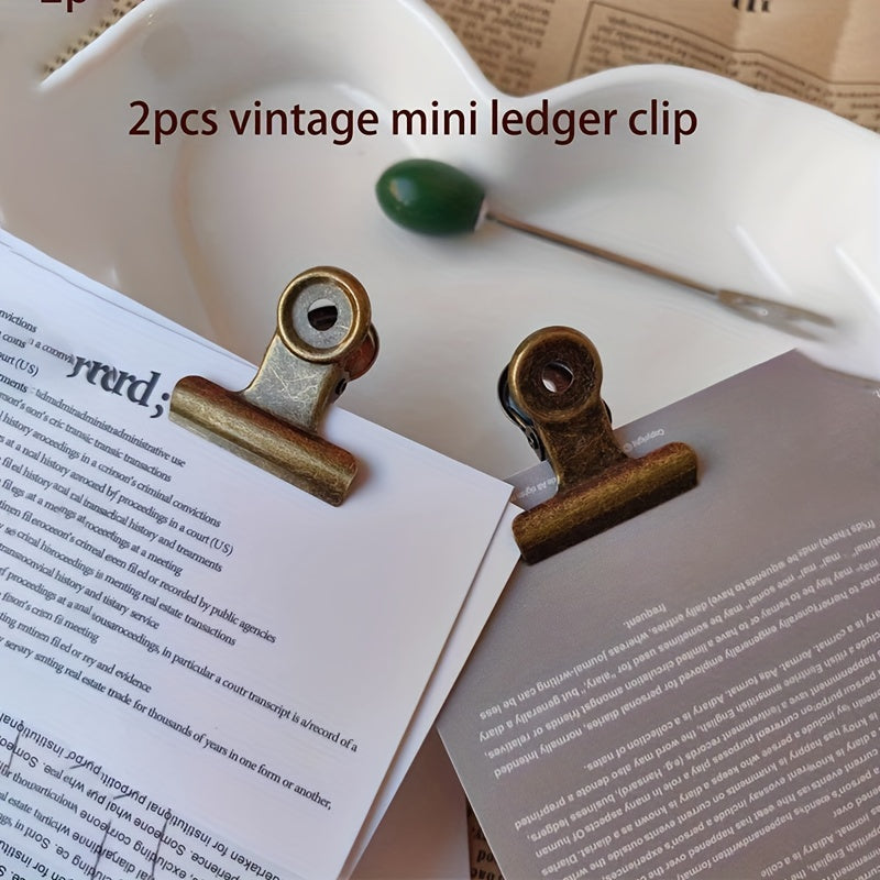 2pcs Vintage Metal Clips Long tailed Iron Clips Book Clips