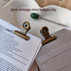 2pcs Vintage Metal Clips Long tailed Iron Clips Book Clips
