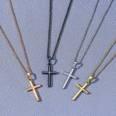 European/American Style Men's Cross Pendant Necklace - Initial Gift Decoration
