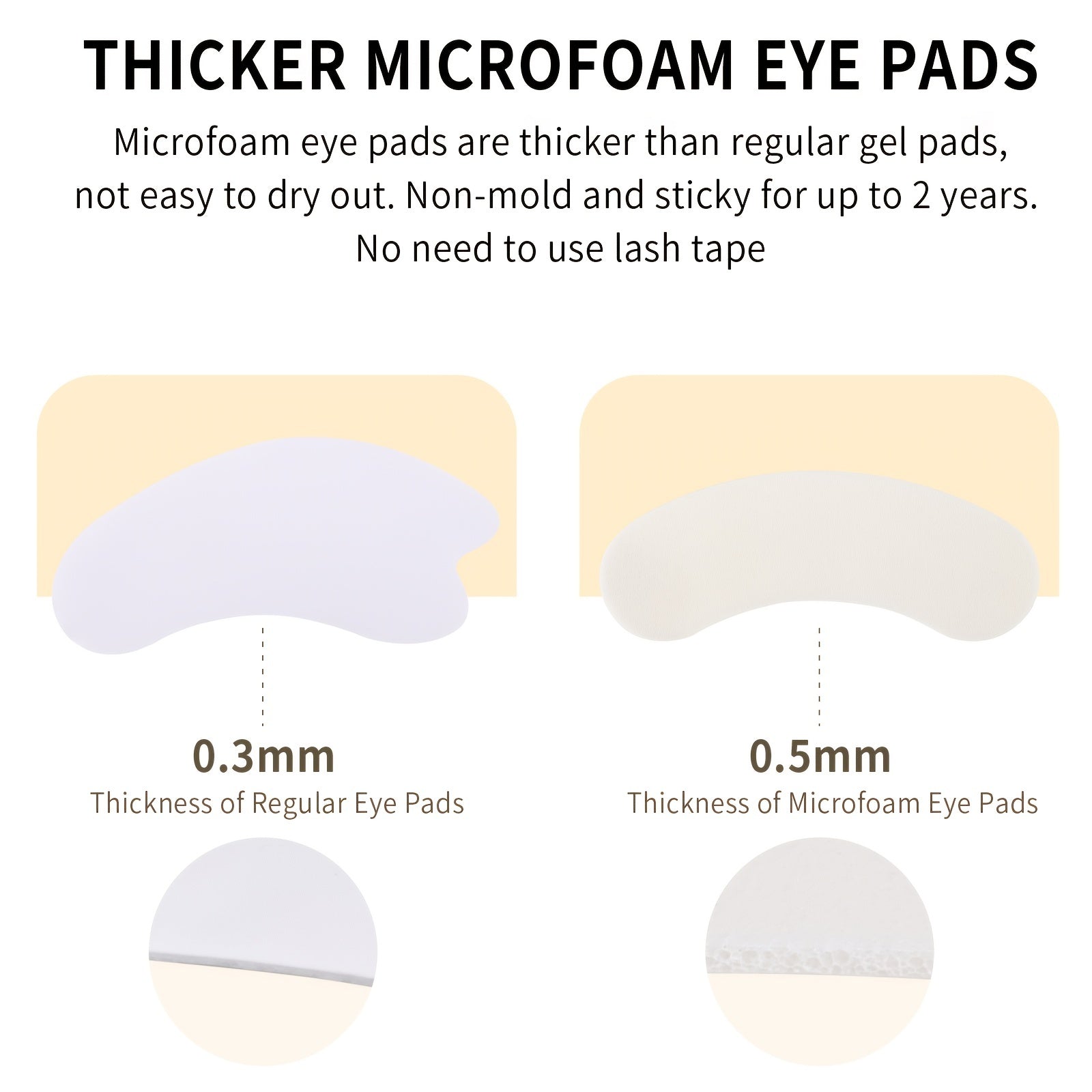 100 Pcs Hypoallergenic Foam Eye Pads for Lash Extensions