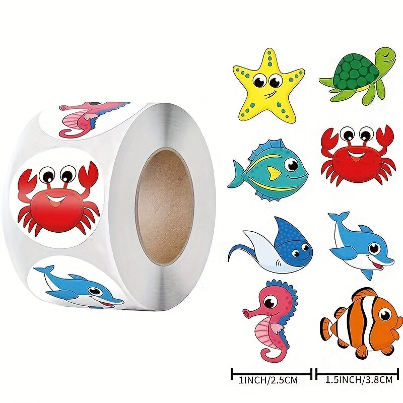 500pcs Animal Reward Stickers Self-adhesive Decorative Labels