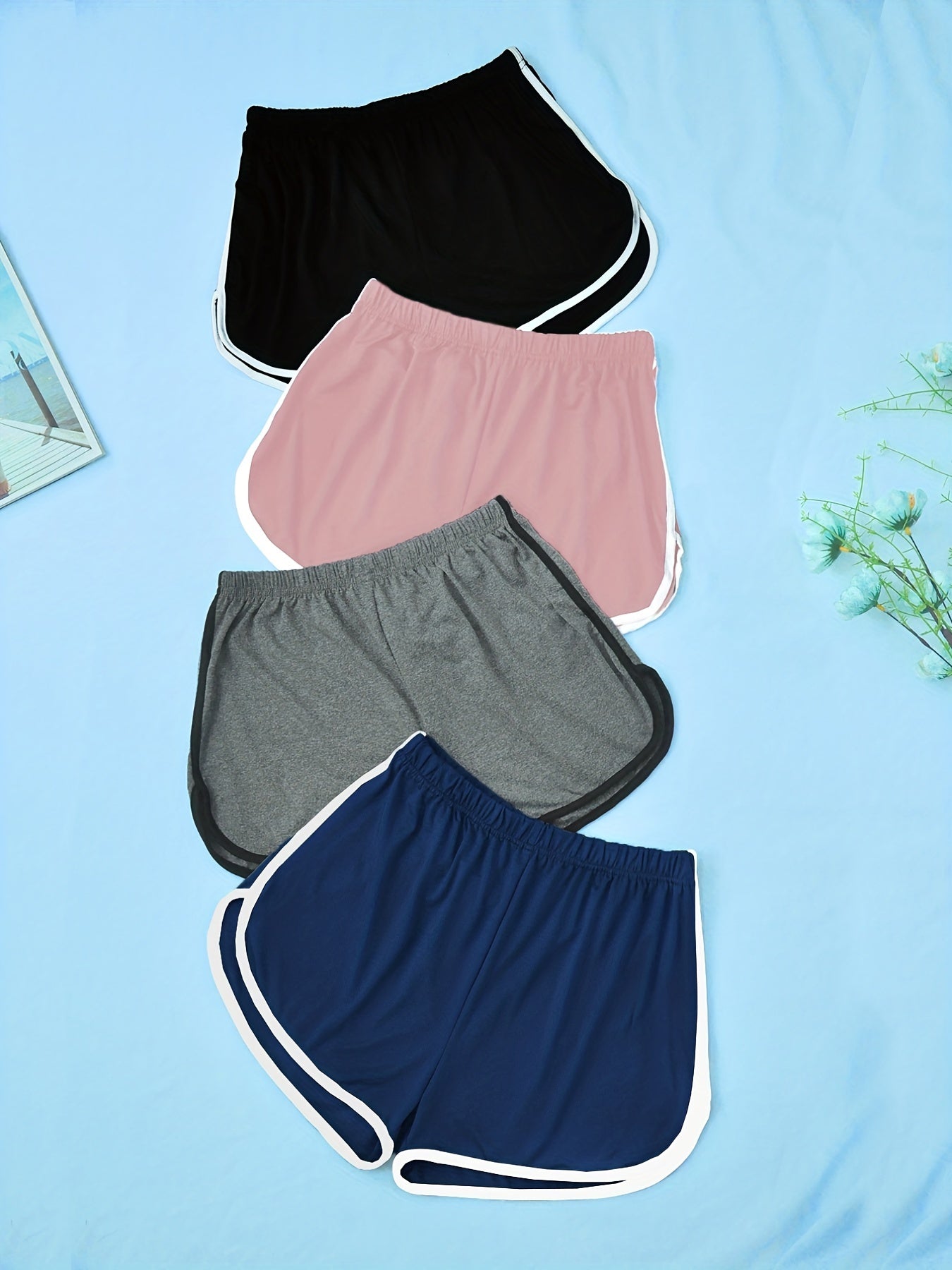 Comfy Elastic Waistband Shorts Women's Sleepwear