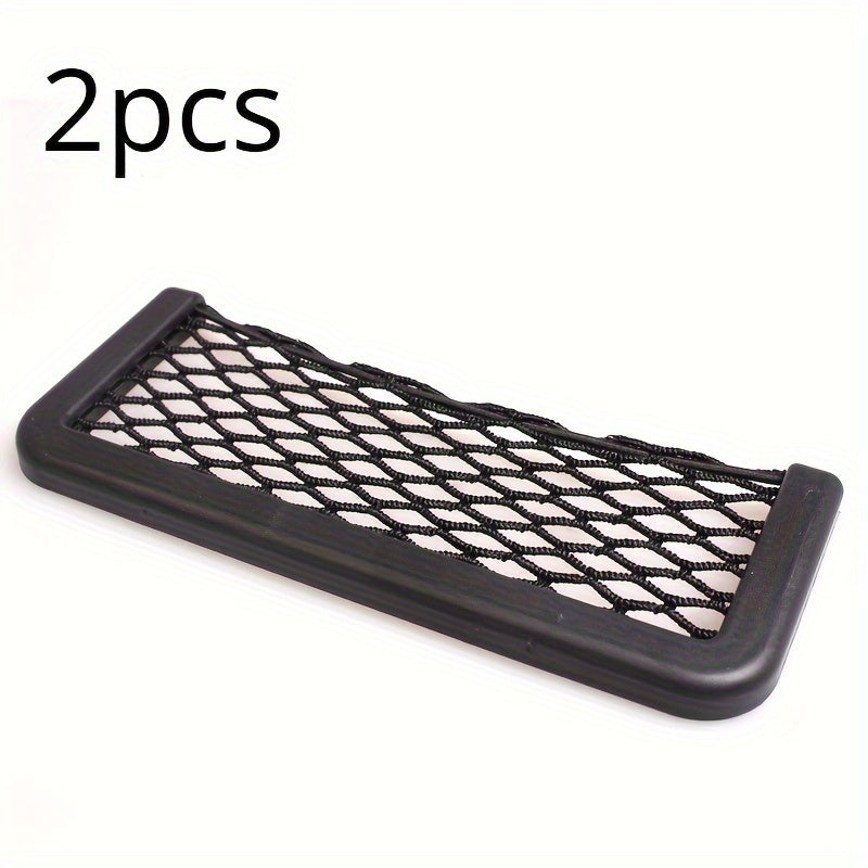 2pcs Universal Mesh Cargo Net Car Storage Net Wall Sticker Organizer Pouch Bag