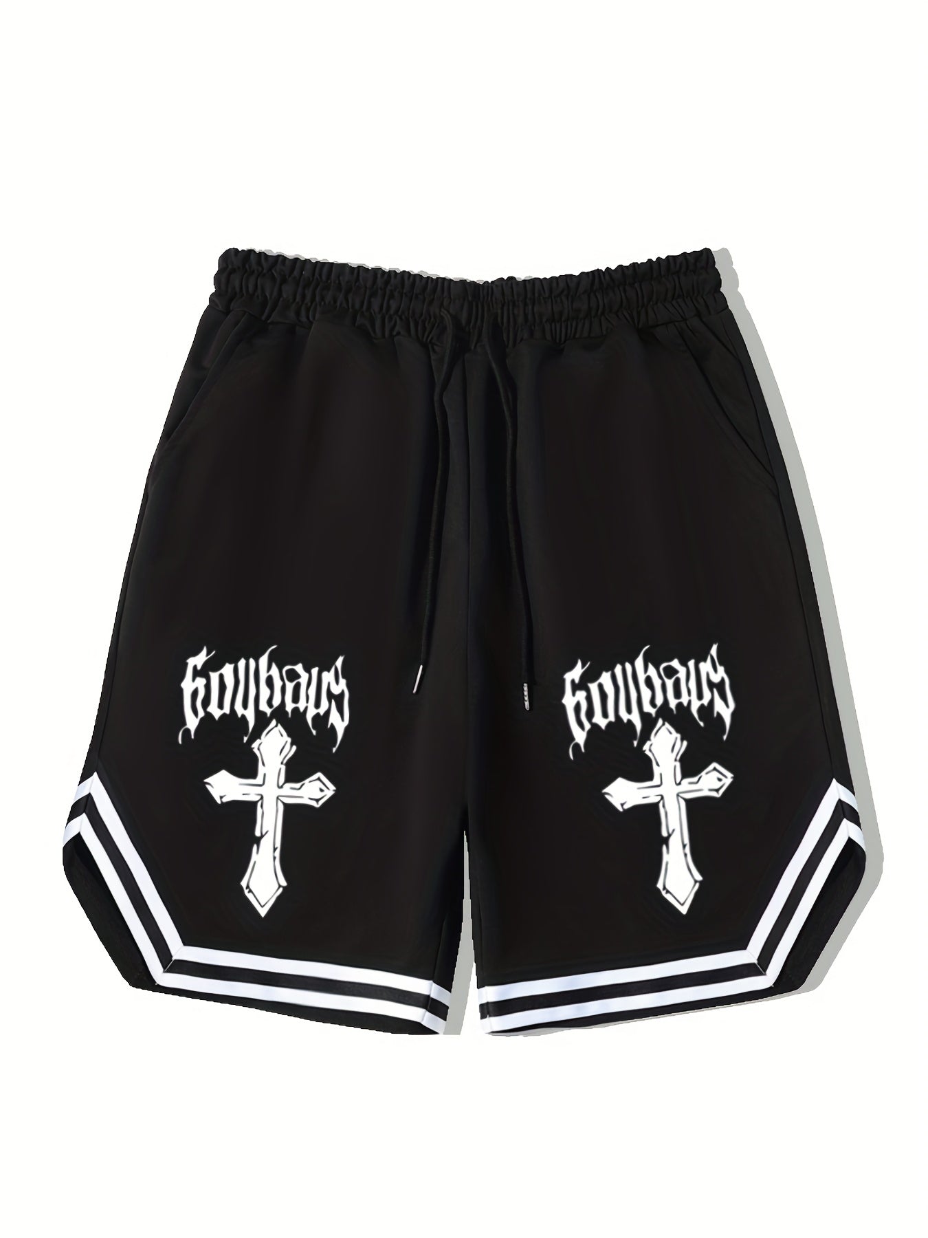 Men's Cross Graphic Drawstring Stretchy Shorts
