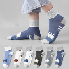 5 Pairs Men's Athletic Quarter Socks, Soft Breathable Socks