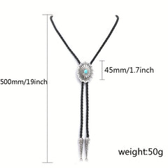 Men's Vintage Gemstone Braided Rope Tie