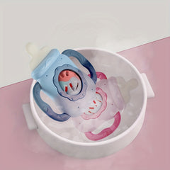 Baby Teether Rattle Soft Teething Toy Early Education Toy Baby Bottle Teether