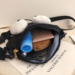 Plush Messenger Bag for Girls, Funny Canvas Shoulder Bag