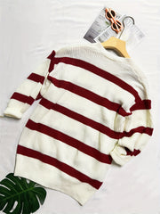Kids Casual Striped Long Sleeve Knit Cardigan for Fall Winter