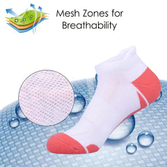 AceFine 6 Pairs Colorblock Ankle Socks Athletic Fitness Women's Stockings