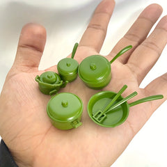 7pcs Mini Kitchen Set Metal Material for Dollhouses DIY Model Accessories