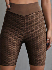 Solid High Waist Skinny Leggings Stretchy Cropped Leggings Women's Clothing