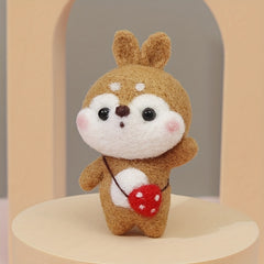 1pc Squirrel Wool Felt Poking Diy Material Bag Needle Felting Gift Sewing