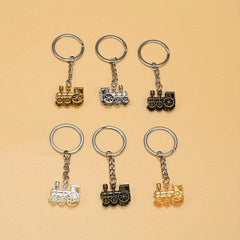 Retro Style Locomotive Keychain Keyring Pendant Ornament