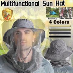 Sunscreen Bucket Hat with Veil Mosquito Insect Repellent for Outdoor Activities