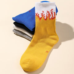 5 Pairs Boys Knit Flame Cotton Socks for Summer and Spring