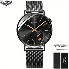 ZUNPAI Men's Stainless Steel Business Watch