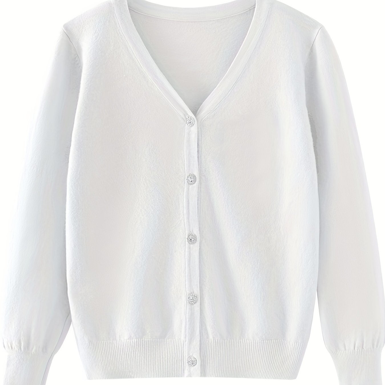Girls' Button Down Cardigan Sweater Long Sleeve Classic Knit