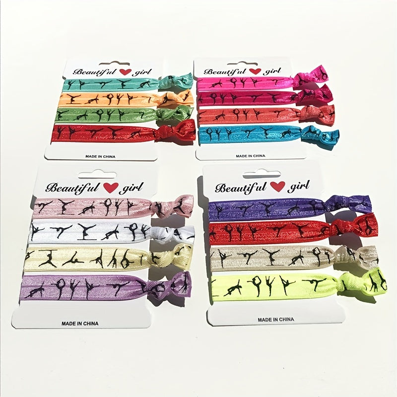 4pcs Gymnastics Sports Elastic Headband Hair Accessories for Girls