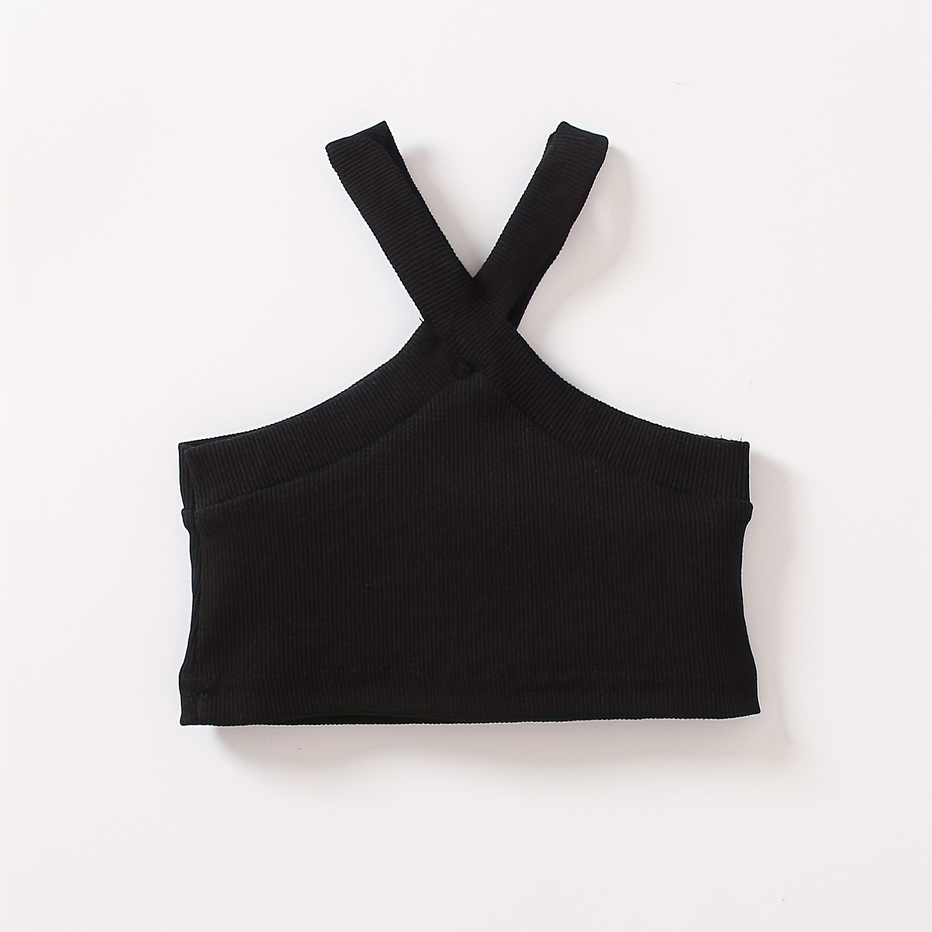 Baby Girls Ribbed Knit Halter Top Crop Vest for 0-3 Years