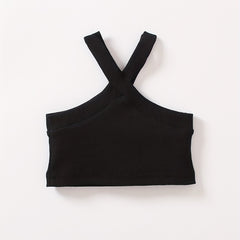 Baby Girls Ribbed Knit Halter Top Crop Vest for 0-3 Years