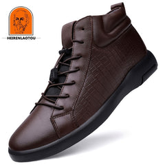 Men's No Tie Ankle Boots Casual Walking Shoes