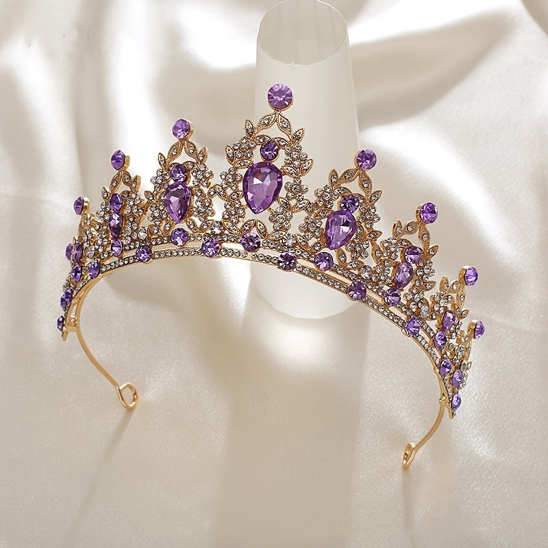 Colorful Rhinestone Crown Headband Bridal Wedding Princess Tiara