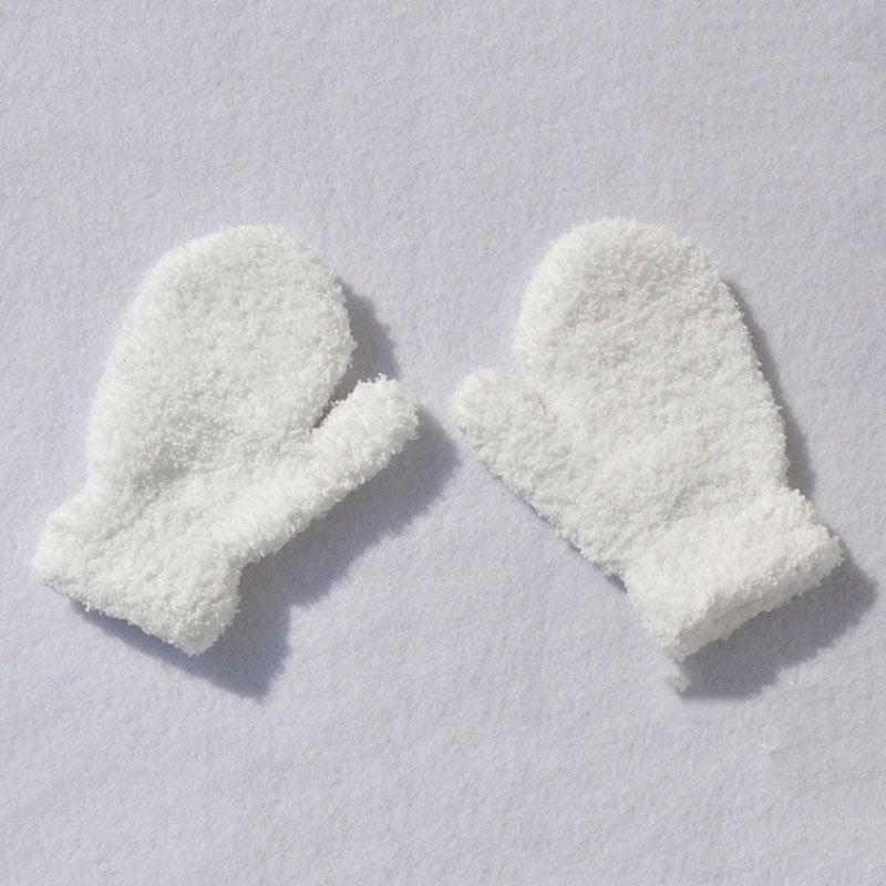Kids Lined Fleece Warm Mittens Winter Knitted Gloves