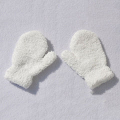 Kids Lined Fleece Warm Mittens Winter Knitted Gloves