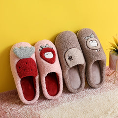Men's Cartoon Fleece Slippers Cozy Warm Non Slip Comfy Indoor Winter