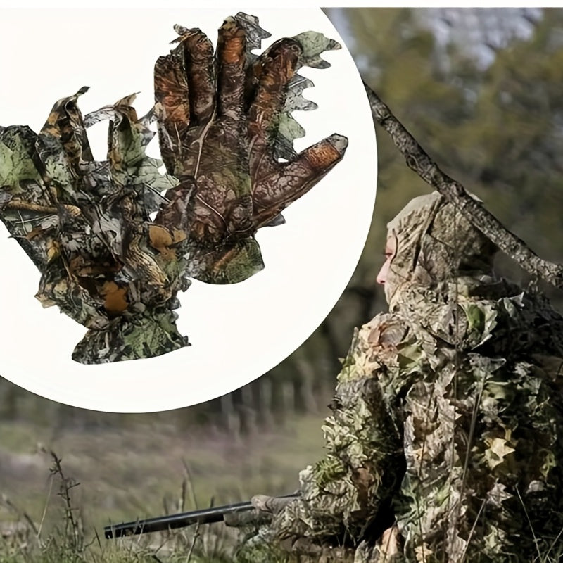Leaf Camo Gloves 3D Camouflage Outdoor Anti Slip Sports Gloves