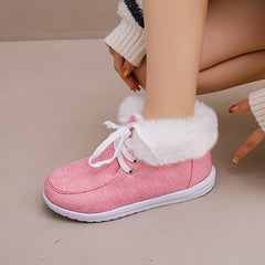 Faux Fur Fleece Lined Snow Shoes Lightweight Winter Boat Shoes