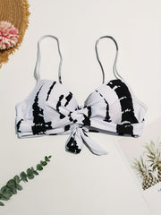 Tie Dye V Neck Bikini Top Stretchy Swimsuit Bra