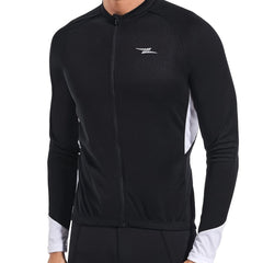 Men's Outdoor Sports Block Zipper Shirt Long-sleeved Top