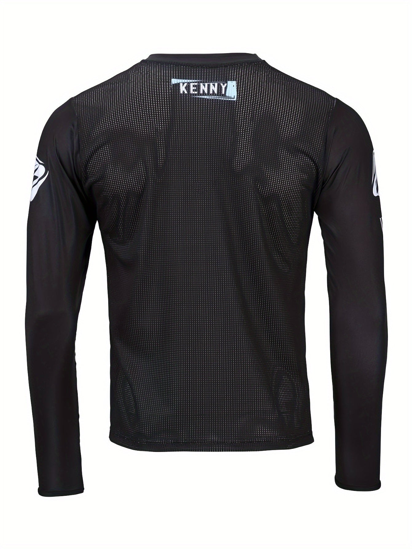 Men's Geometric Pattern Cycling Jersey - Moisture Wicking Long Sleeve Shirt