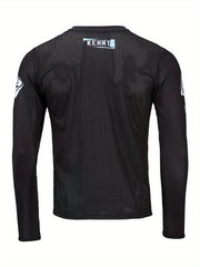 Men's Geometric Pattern Cycling Jersey - Moisture Wicking Long Sleeve Shirt