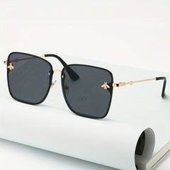 Classic Punk Metal Bee Sunglasses Vintage Gradient Frame Shades