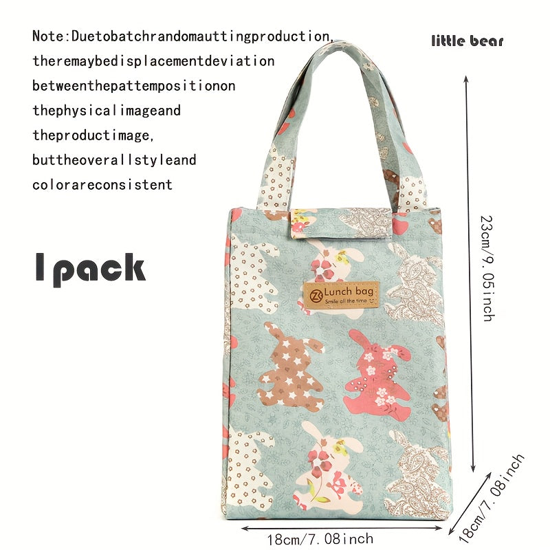 1pc Aluminum Foil Thickened Lunch Bag Insulated Tote Bag Waterproof