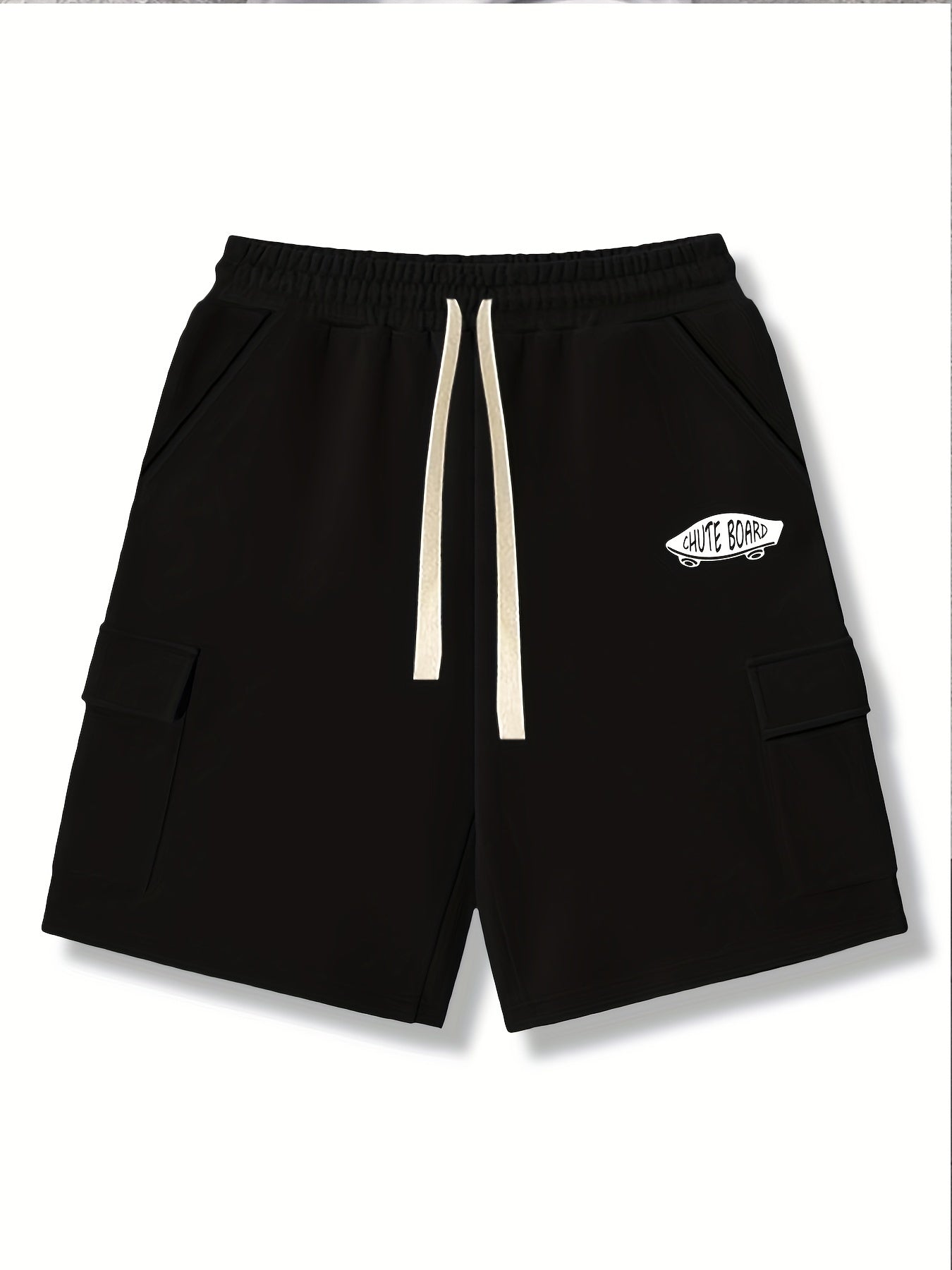 Men's Long Skateboard Graphic Drawstring Shorts with Pockets