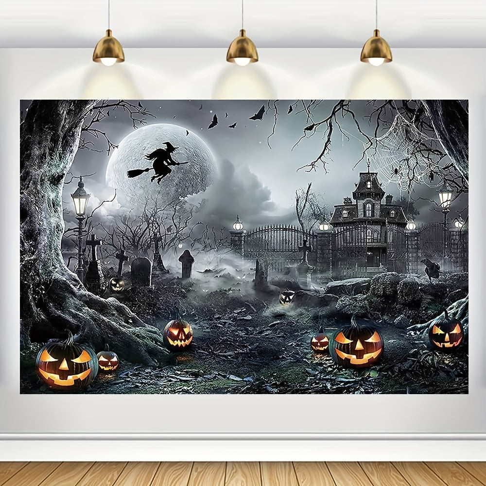 Halloween Decoration Banner 109x179cm Spooky Happy Halloween Pumpkin Backdrop