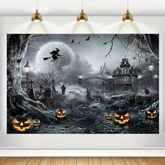 Halloween Decoration Banner 109x179cm Spooky Happy Halloween Pumpkin Backdrop
