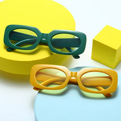 Y2K Candy Sunglasses Rectangle Hiphop Travel Shades UV400