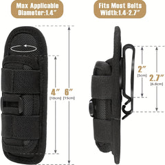 Rotatable Flashlight Pouch Holster with Belt Clip