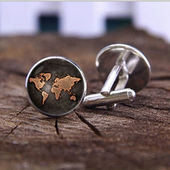 Crystal Glass Cufflinks Stainless Steel Sleeve Nails