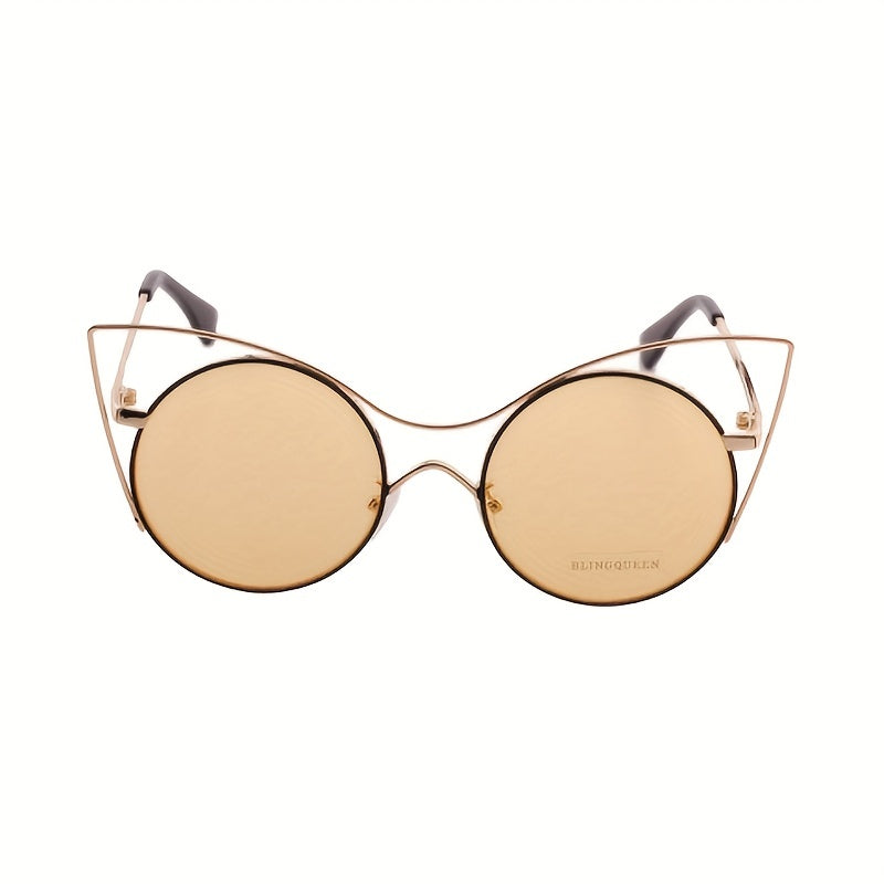 UV400 Cat Shape Kids Sunglasses Metal Frame Unisex