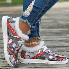 Women's Christmas Dwarfs Print Snow Boots Plus Plush Comfort Winter Shoes