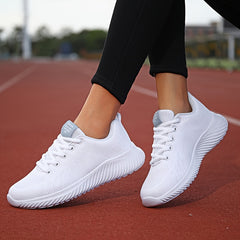 Women's Lace Up Mesh Sneakers Breathable Soft Sole Running Shoes
