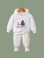 Girls 2pc Snowman & Tree Hoodie Sweatshirt & Sweatpants Set
