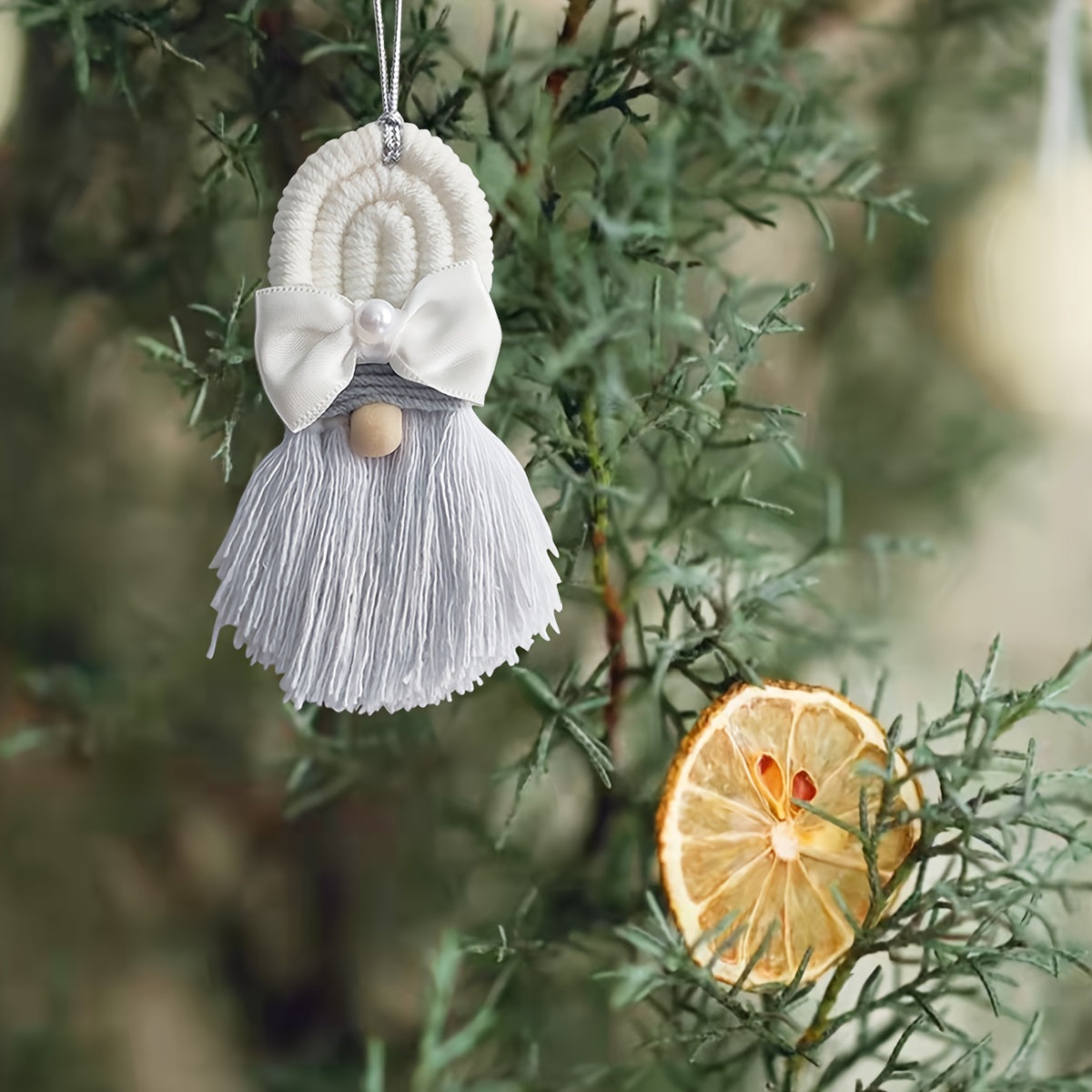 Hand Woven Tassel Pendant for Home Decor Christmas Tree Faceless Old Man